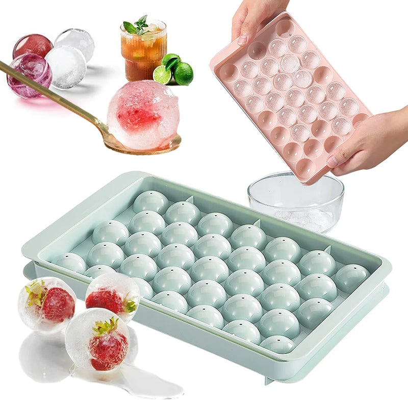 33-Ball Sphere Ice Cube Tray | Round Whiskey Ice Ball Mold