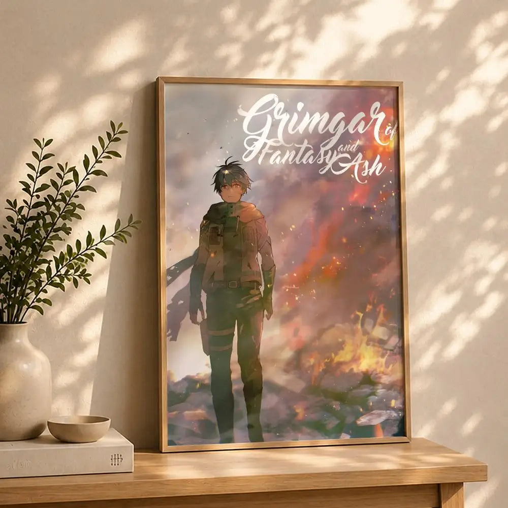 Grimgar of Fantasy & Ash Anime Poster – HD Waterproof Wall Art Anime Wall Poster Peaceful Pleasures Health and Wellness White3 21X30cmNoframe