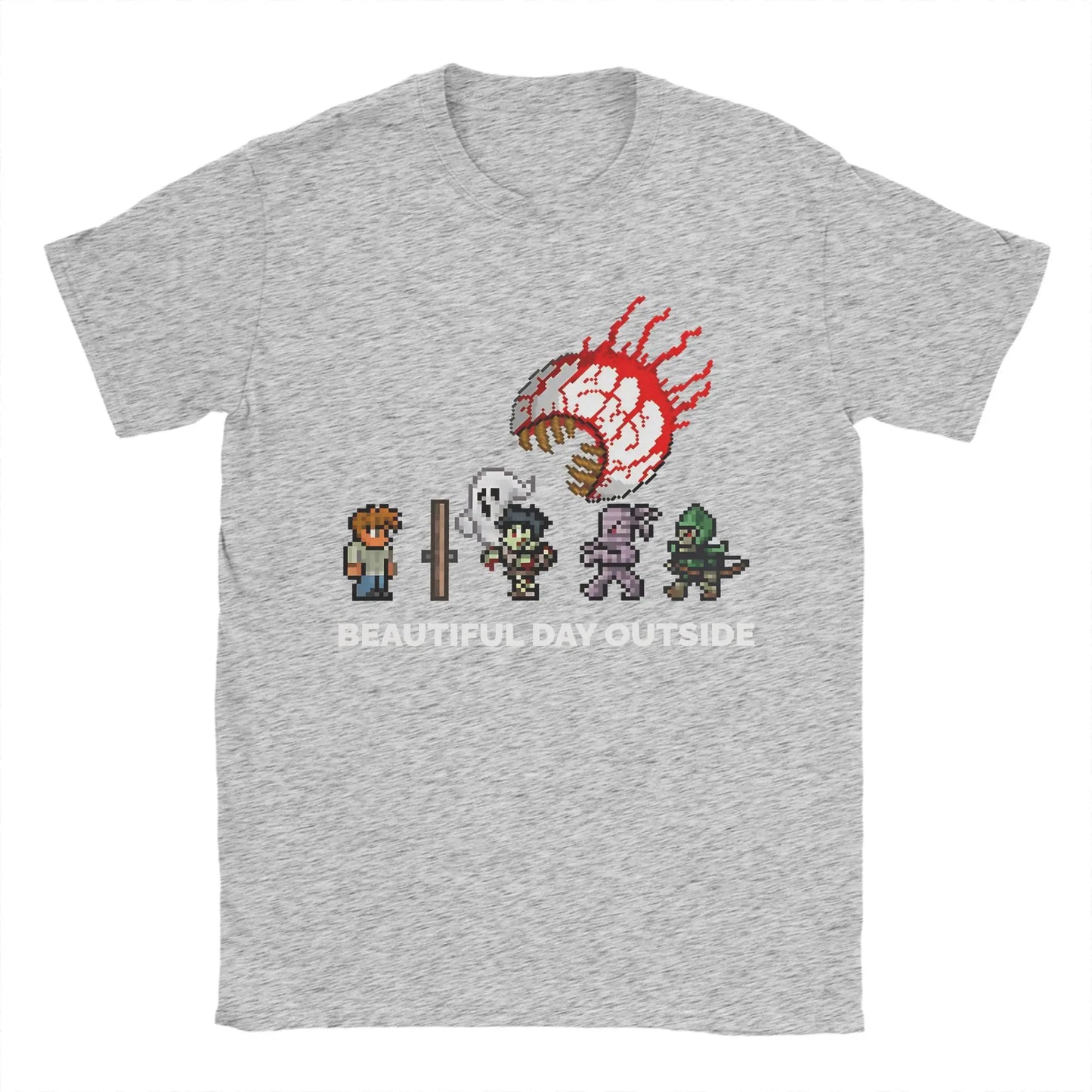 Vintage T-Shirt Summer Terraria Game Trendy Cool T-Shirts 100% Cotton Tshirt for Mens Awesome Custom Logo Short Sleeve Tees Peaceful Pleasures Health and Wellness GRAY 5XL