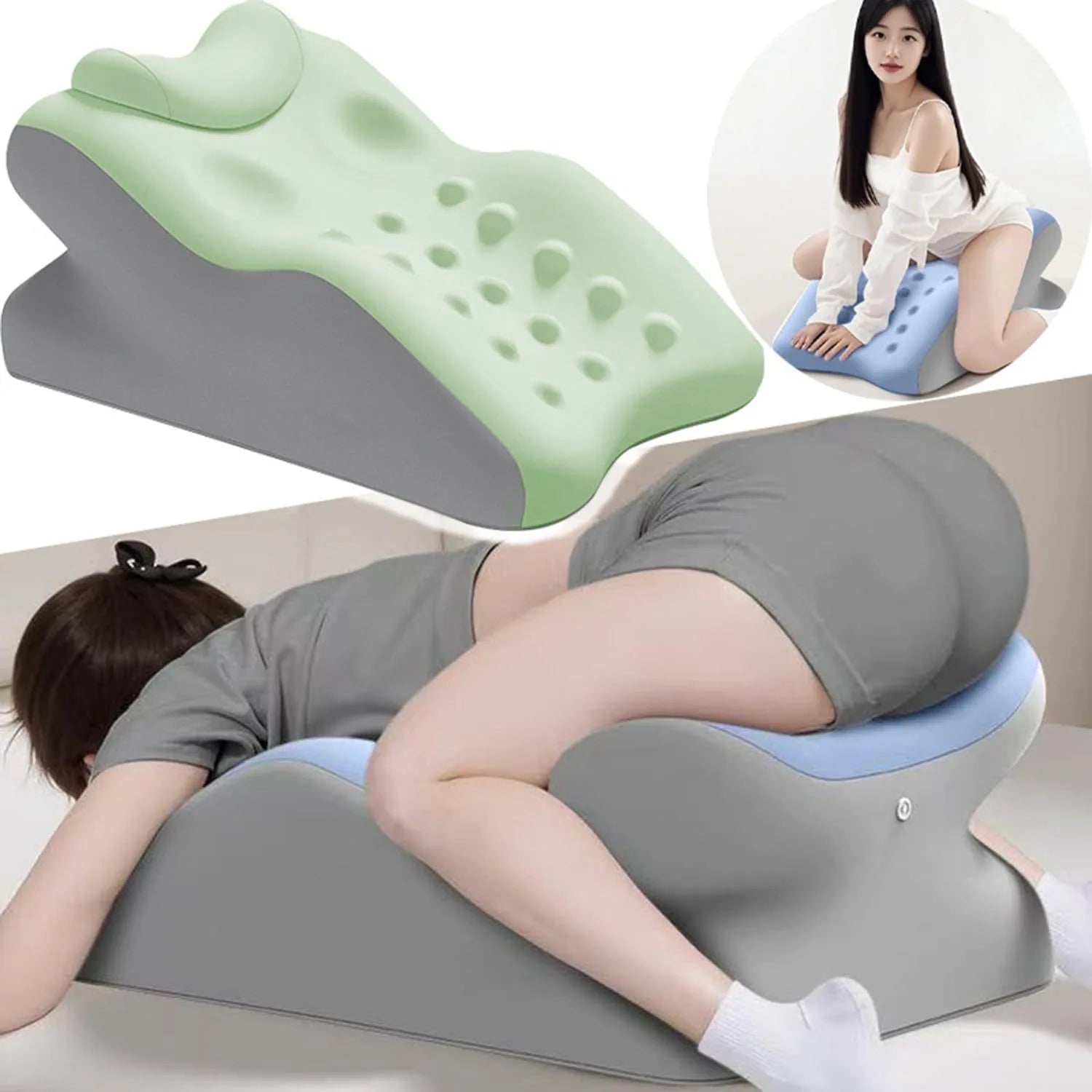 Multi-functional Couple's Tummy Pillow, Wedge-shaped Pillow Bed Cushion,auxiliary Tool for Couples and Lovers, Massage Pillow Peaceful Pleasures Health and Wellness