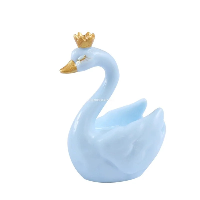 1Pcs Swan Couple Model DIY Fairy Miniature Bird Figure Resin/ PVC Figurine Terrarium Ornaments Valentine's Day Gift Fairy Garden Peaceful Pleasures Health and Wellness