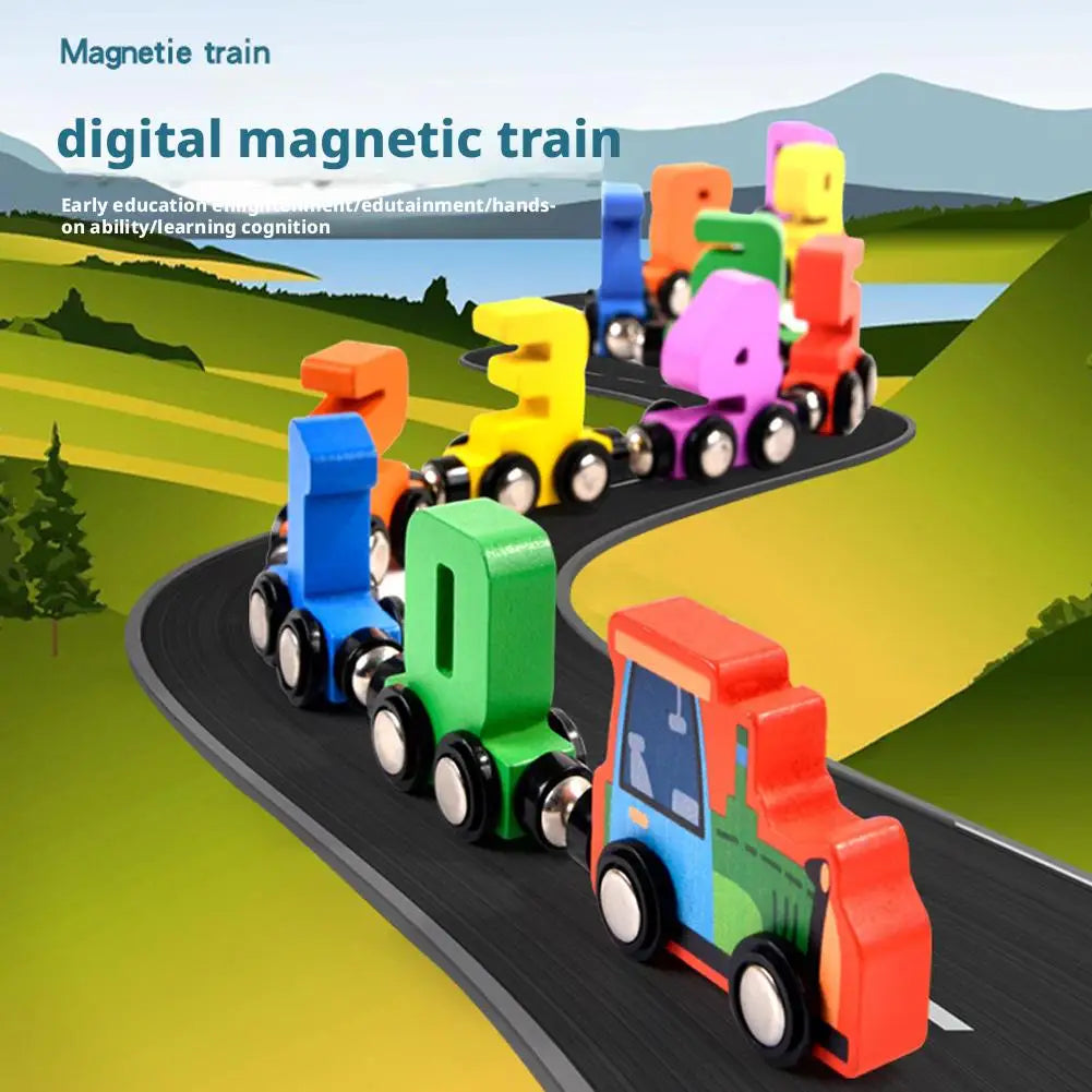 Magnetic Wooden Number Train Set – Educational Toy for Kids