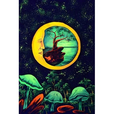 Psychedelic Mushroom Skeleton Canvas Wall Art | Modern Print