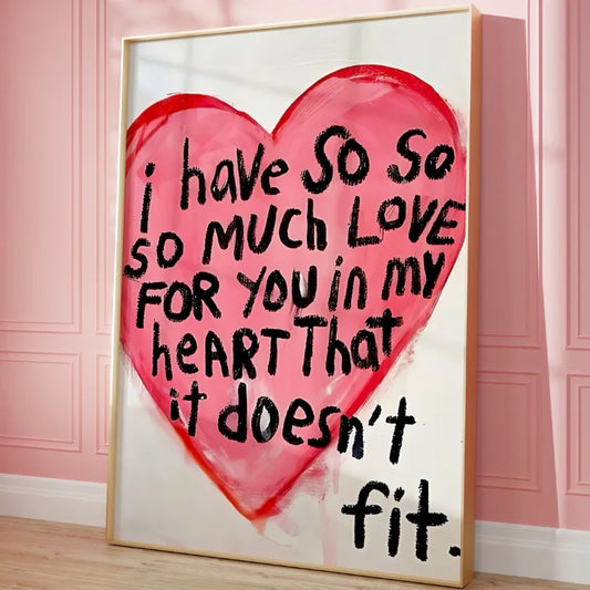 "So Much Love" Romantic Canvas Wall Art | Couples Gift Poster Canvas Wall Art Peaceful Pleasures Health and Wellness