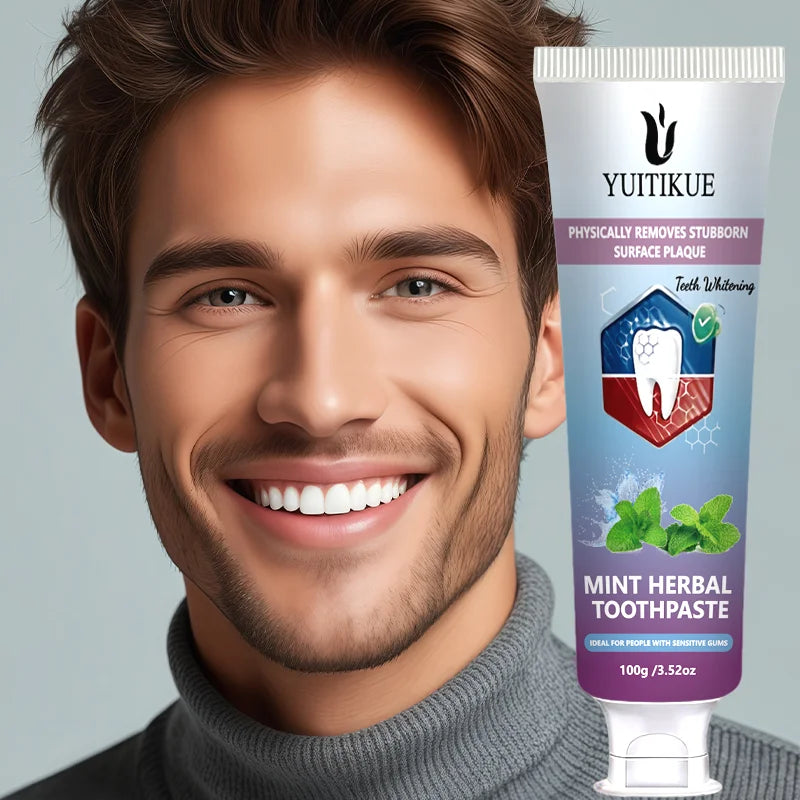 Yuitikue Mint Herbal Toothpaste, 100g Teeth Whitening Toothpaste for Plaque Removal & Sensitive Gums, Fresh Breath Peaceful Pleasures Health and Wellness