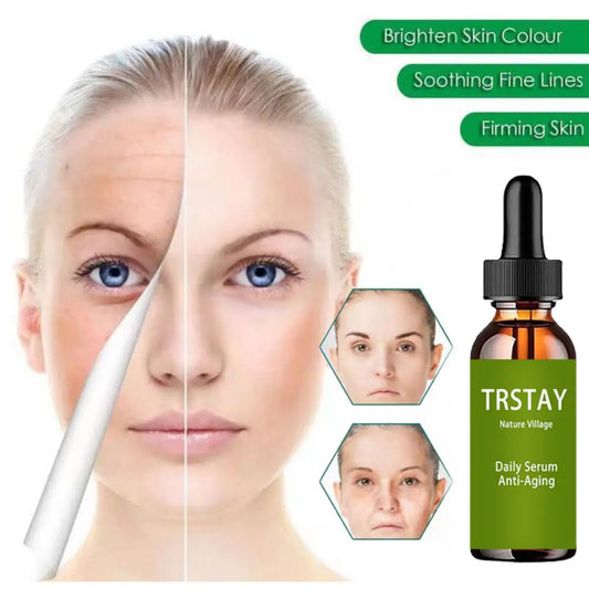 Instant Wrinkle Face Serum Lifting Firming Fade Remover Fine Lines Anti-Aging Essence Whitening Brighten Nourish Skin Care Peaceful Pleasures Health and Wellness 5ml