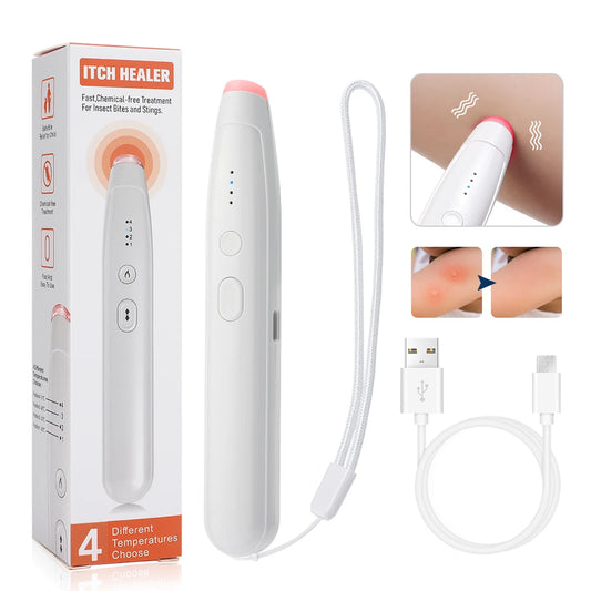 Rechargeable Thermal Pulse Anti-Itch Pen Portable Chemical-Free Mosquito Bug Bite Relieve Itching for Adult Kids Outdoor Camping Peaceful Pleasures Health and Wellness