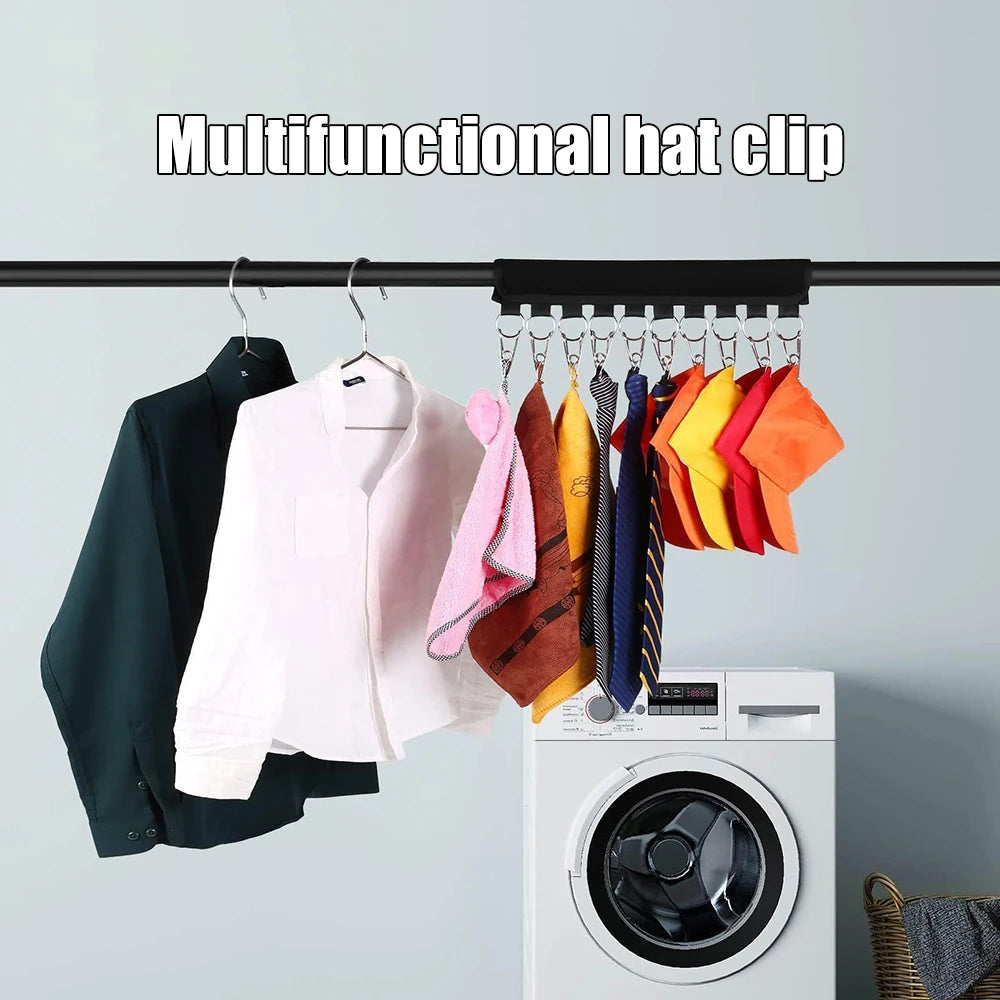 10 Clip Multifunctional Clothes And Hat Clip Portable Household No Punching Velcro Hat Storage Clothes Clip Baseball Cap Storage Peaceful Pleasures Health and Wellness