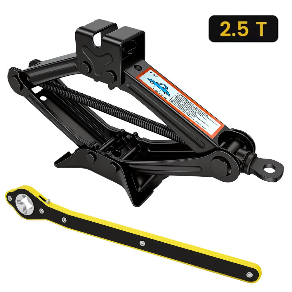 2.5T -1.5T car jacks 2 in 1 Manual Lift Jack Car Repair Tool Lifting Tool with Labor-saving Ratchet Wrench Foldable Jack for Car Peaceful Pleasures Health and Wellness 2.5T