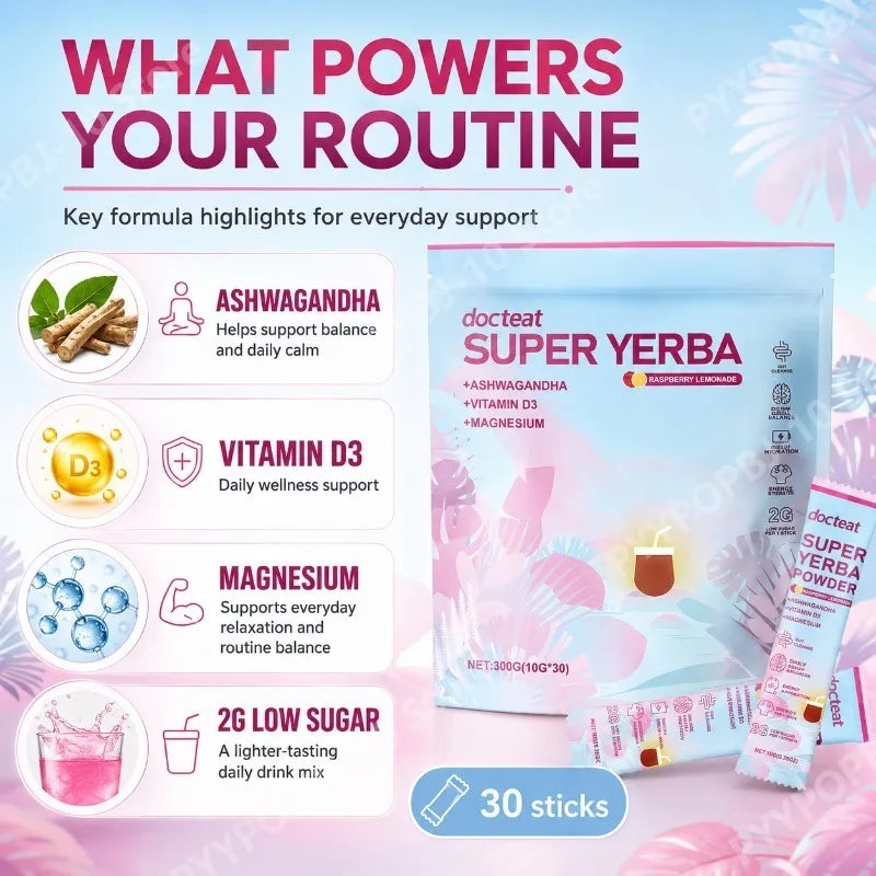 Ma Dai Tea Powder Ashwagandha Vitamin D3 Magnesium 30 Sticks