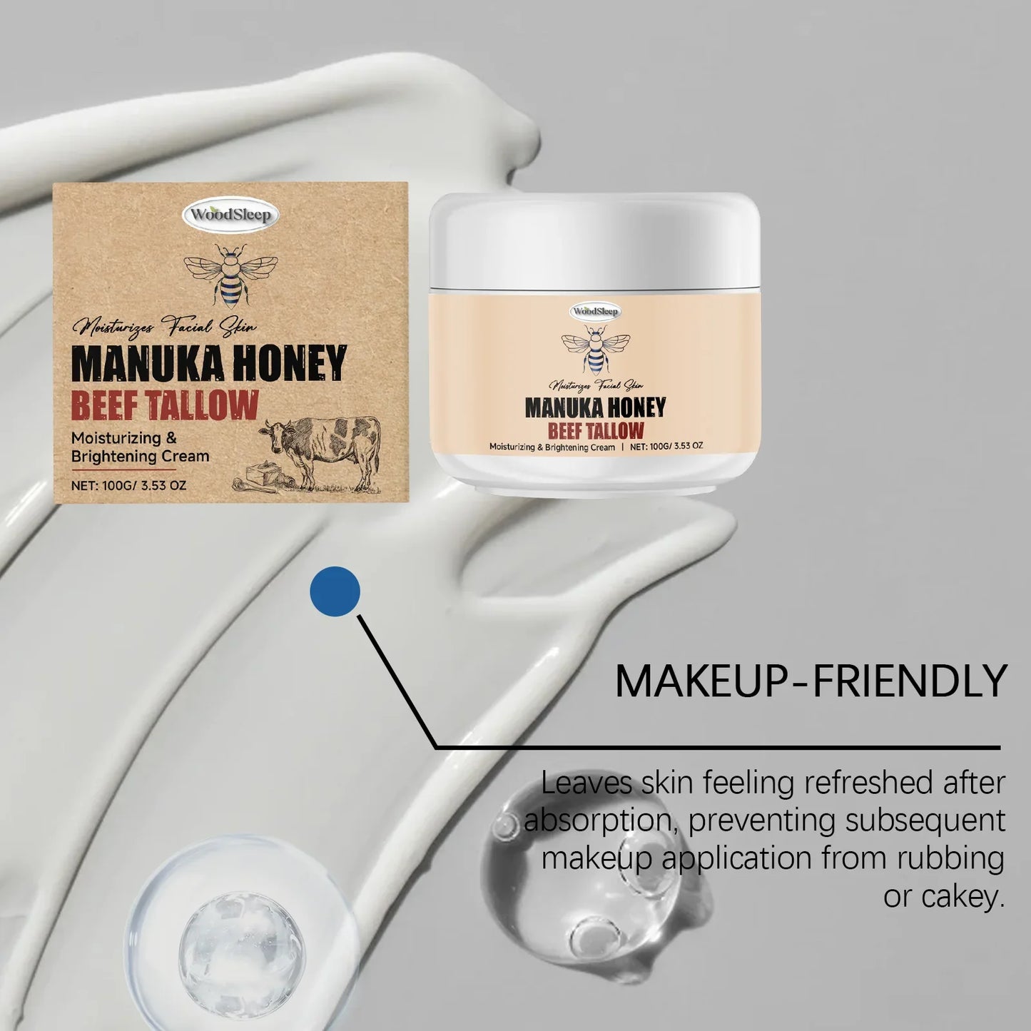 Manuka Honey Beef Tallow Face Cream – Moisturizer & Primer