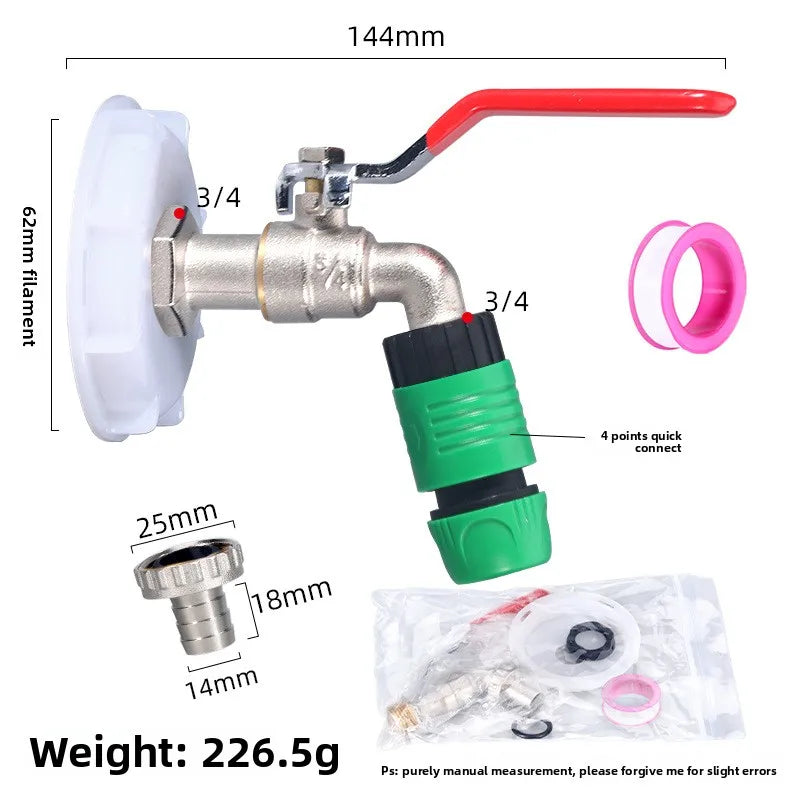 1/2" Brass Garden Faucet Tap – IBC Tank Single Outlet Valve