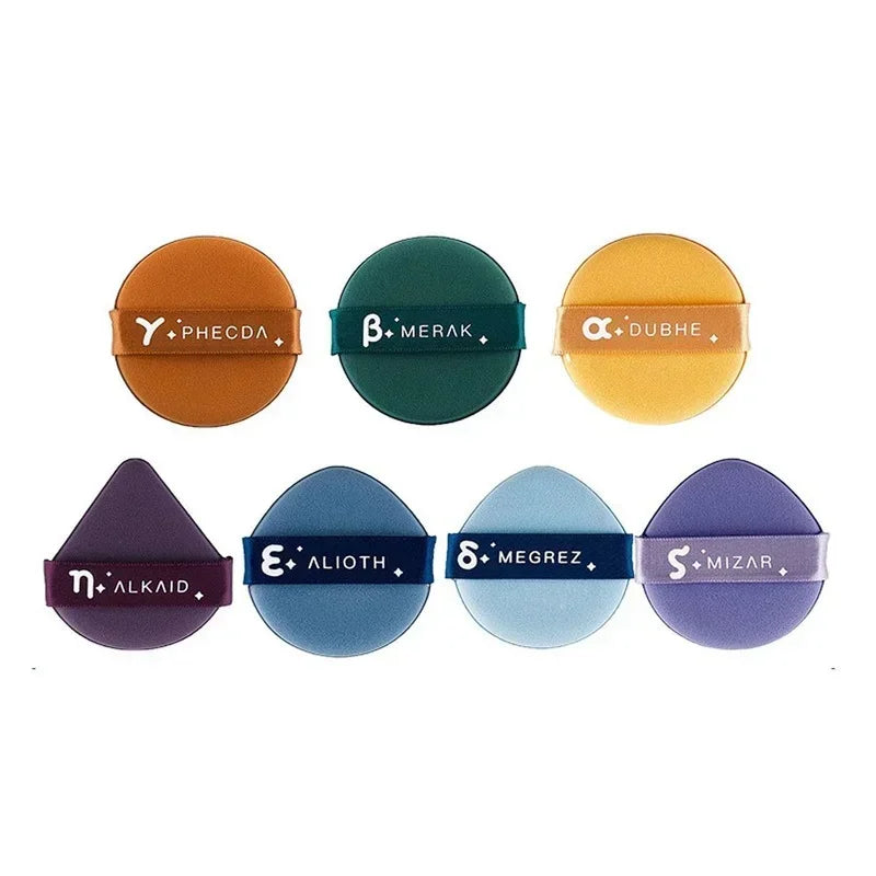 Dry Wet Dual Use Cosmetic Puff Kit, Round, Square, Triangle Shapes for Liquid Foundation Smooth Powder Peaceful Pleasures Health and Wellness