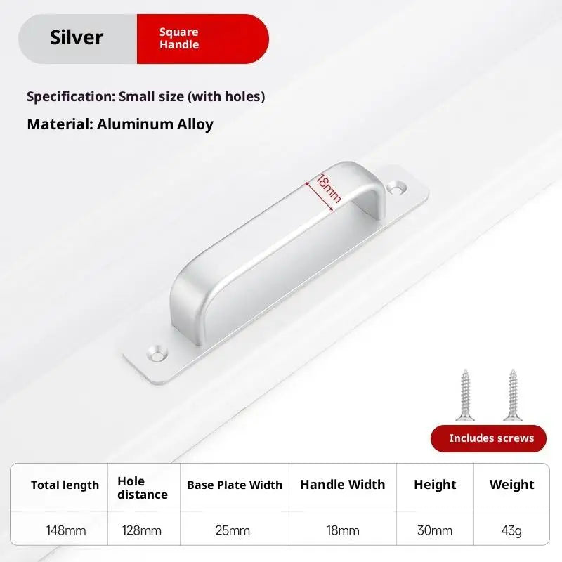 Aluminum Alloy Drill-free Handle Glass Sliding Door Window Drawer Wardrobe Push-pull Bathroom Sticker Door Handles Peaceful Pleasures Health and Wellness A10