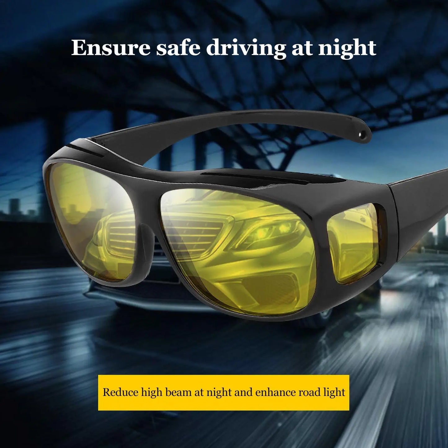 Night Vision Glasses For Women Men Outdoor Sports Oversized Driver Anti-Glare For Night Driving Can With Prescription Glasses Peaceful Pleasures Health and Wellness