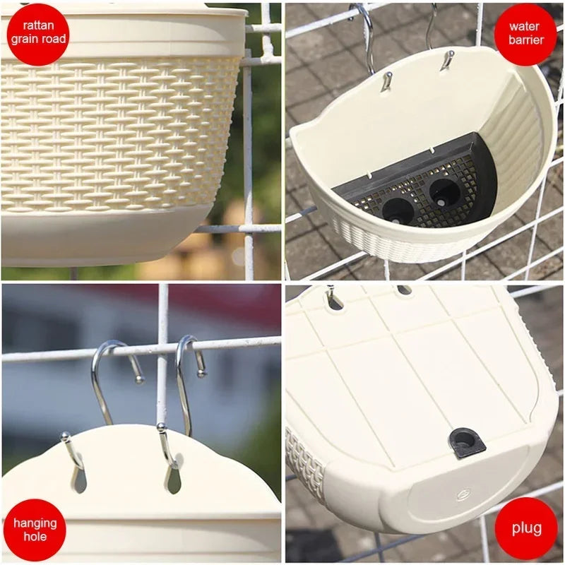 Imitation Rattan Weaving Creative Flower Planter Garden Pot Flowerpot