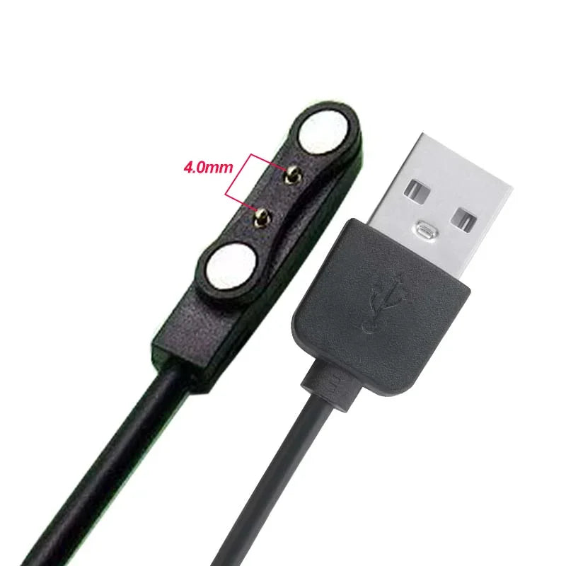 Charging Cable for Magnetic Smartwatches Featuring a 2-Pin/4Pin USB Connector, with a Secure Magnetic Connection Peaceful Pleasures Health and Wellness