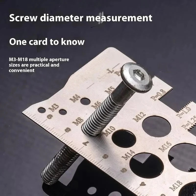 Stainless Steel Screw Thread Pitch Gauge | L-Shape Metric Ruler