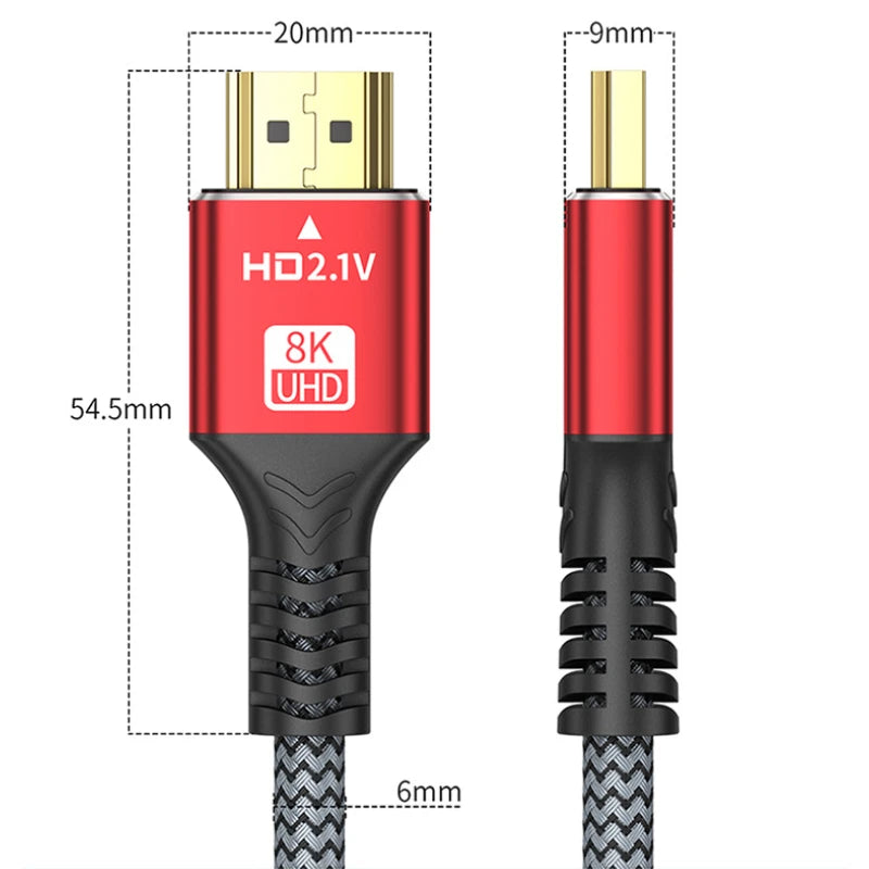 0.5M 1M 1.5M 2M 8K HDTV Cable for Xiaomi TV Box PS5 Ultra High Speed Compatible 8K@60Hz HDTV 2.1 Cable 48Gbps eARC Dolby Vision Peaceful Pleasures Health and Wellness