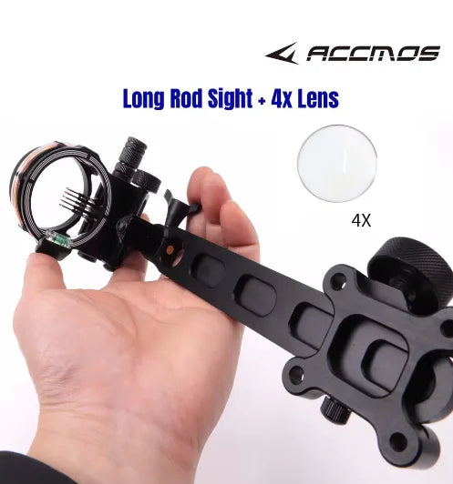 Compound Bow 5-Pin Archery Sight 2x 4x 6x 8x Magnification Optional