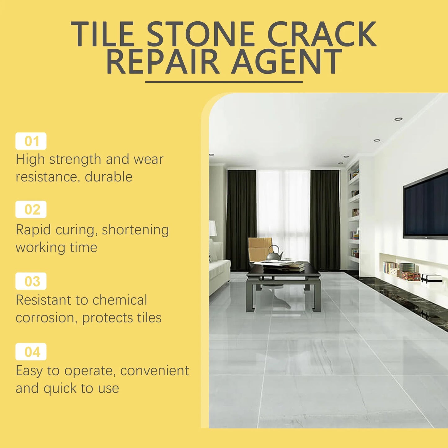 Tile & Stone Crack Repair Kit – Ceramic, Tub & Sink Fix