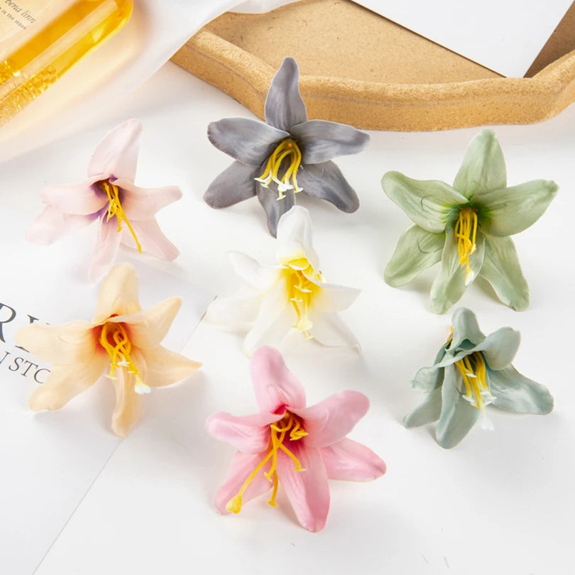 Artificial Silk Lily Flower Heads 50–100pcs | Wedding DIY Decor