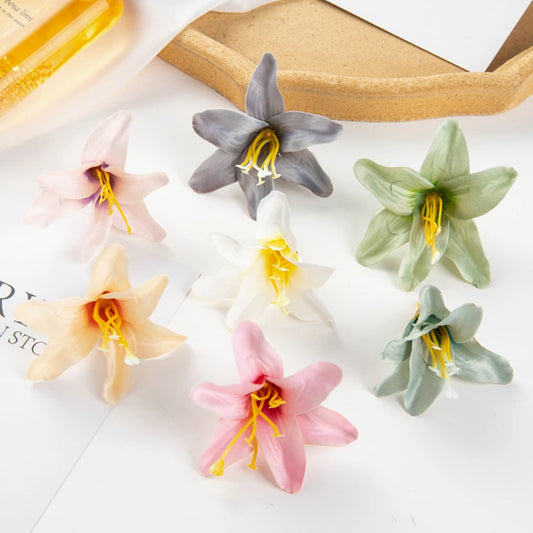 Artificial Silk Lily Flower Heads 50–100pcs | Wedding DIY Decor Artificial Flower Heads Peaceful Pleasures Health and Wellness