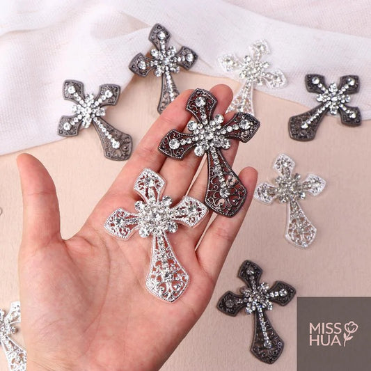 Vintage Cross Flatback Rhinestone DIY Craft Embellishments 2/10Pcs Craft Rhinestone Embellishments Peaceful Pleasures Health and Wellness