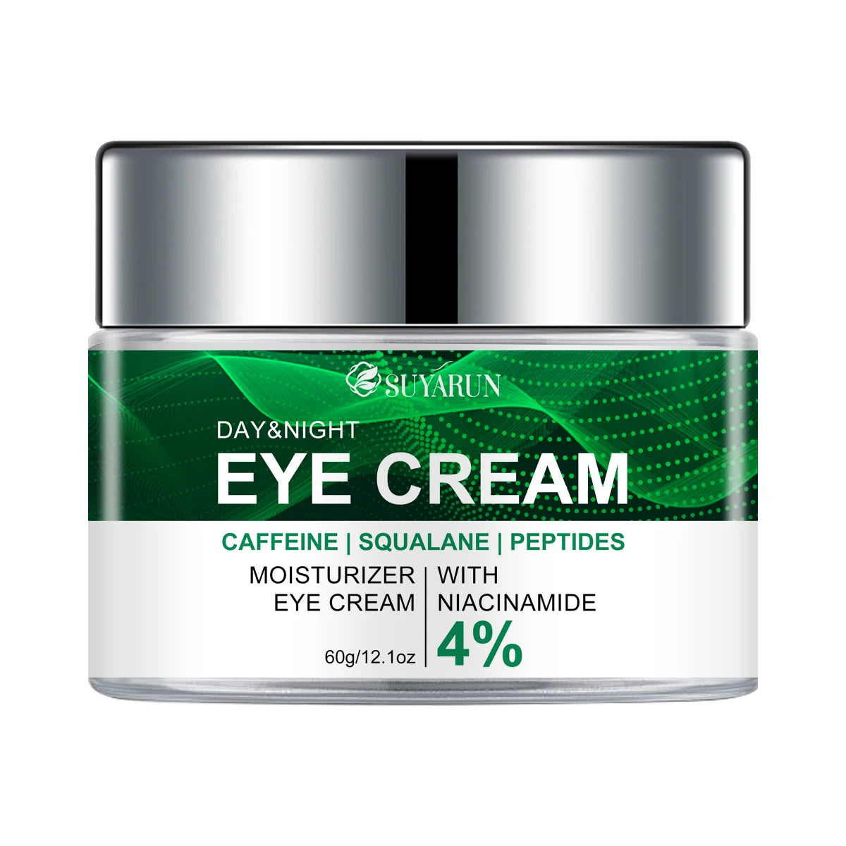 SUYARUN Anti-Aging Eye Cream Niacinamide & Plant Squalane Dark Circle Treatment, Wrinkles Reduction, Hydrating Care.-Glass Jar- Peaceful Pleasures Health and Wellness 60g