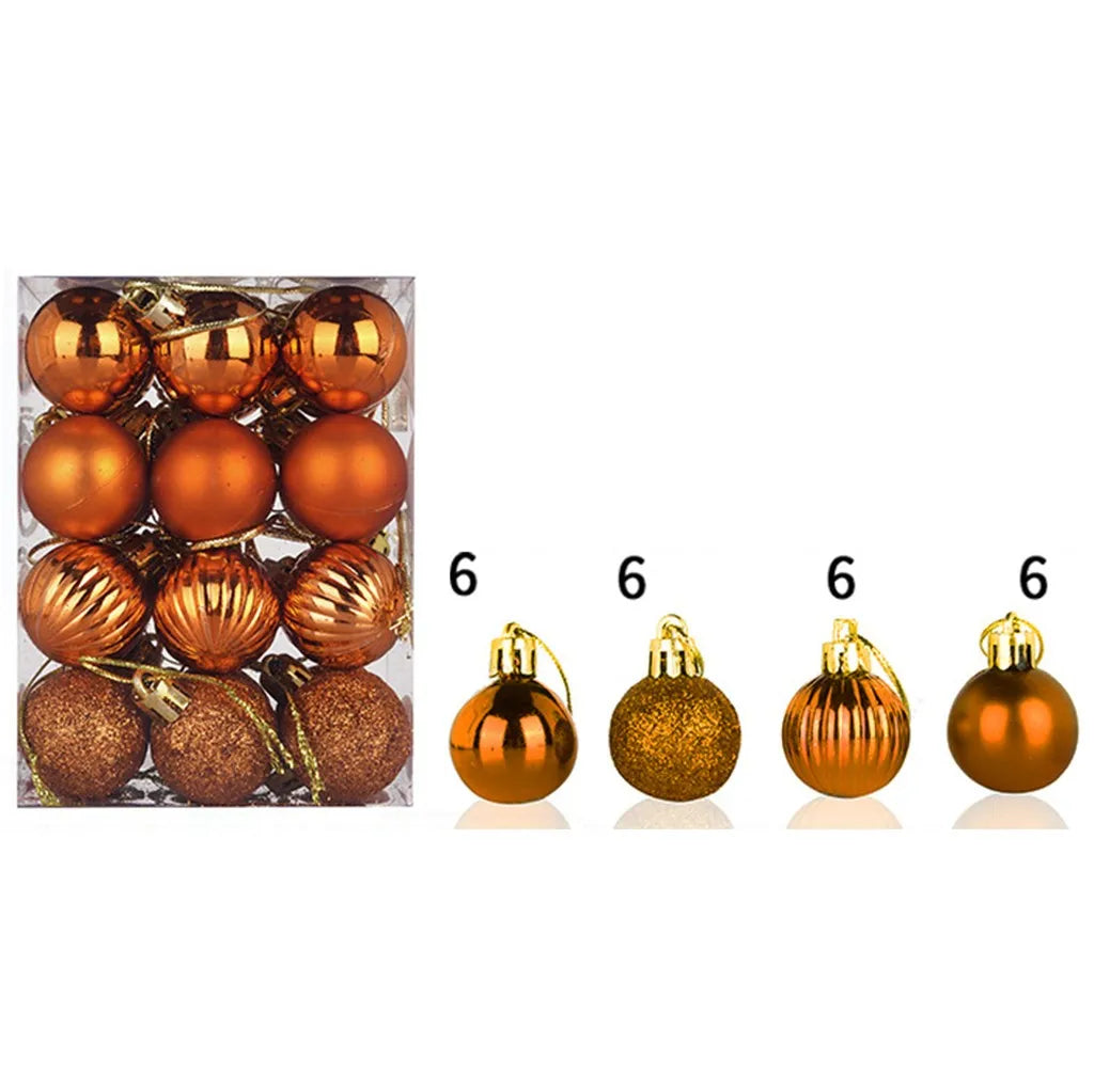 30mm Christmas Xmas Tree Ball Bauble Hanging Home Party Ornament Decor 24pc Tree Decoration Balls Xmas Party Hanging Pendant Peaceful Pleasures Health and Wellness H 3cm