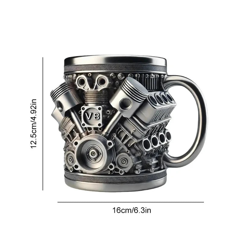 Interesting creative 450ml coffee cup ornament engine cup engine mug suitable for car enthusiasts as a gift Peaceful Pleasures Health and Wellness