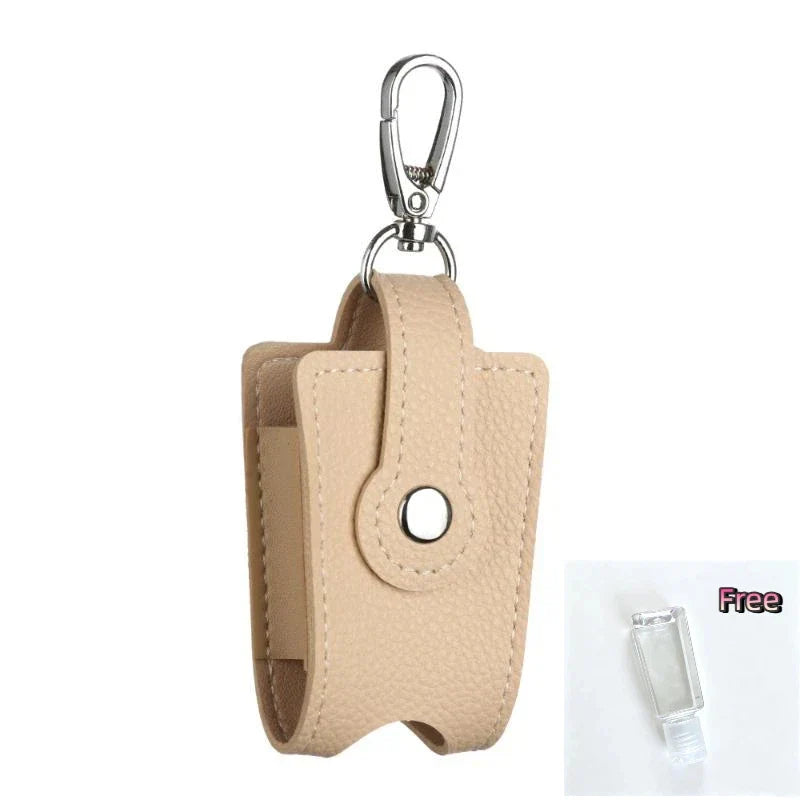 PU Leather Hand Sanitizer Holder & Refillable Bottle + Carabiner