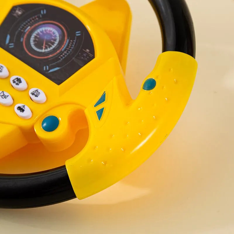 Simulate Driving Car Copilot Steering Wheel Eletric Baby Toys with Sound Kids Musical Educational Stroller Driving Vocal Toys Peaceful Pleasures Health and Wellness