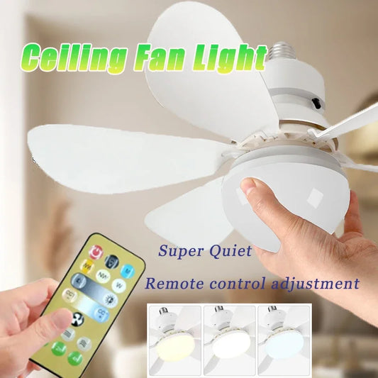 E27 LED Ceiling Fan Light with Remote & 3-Speed Control Ceiling Fan Light Peaceful Pleasures Health and Wellness