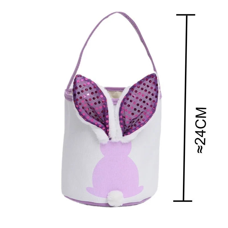 Light-Up Glitter Bunny Easter Egg Basket | Kids Candy Bucket
