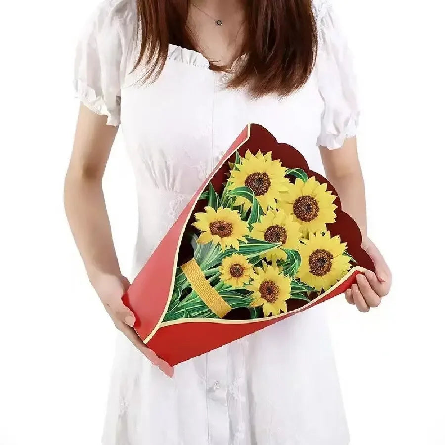 3D Pop-Up Paper Flower Bouquet Card | Valentine's Mother's Day