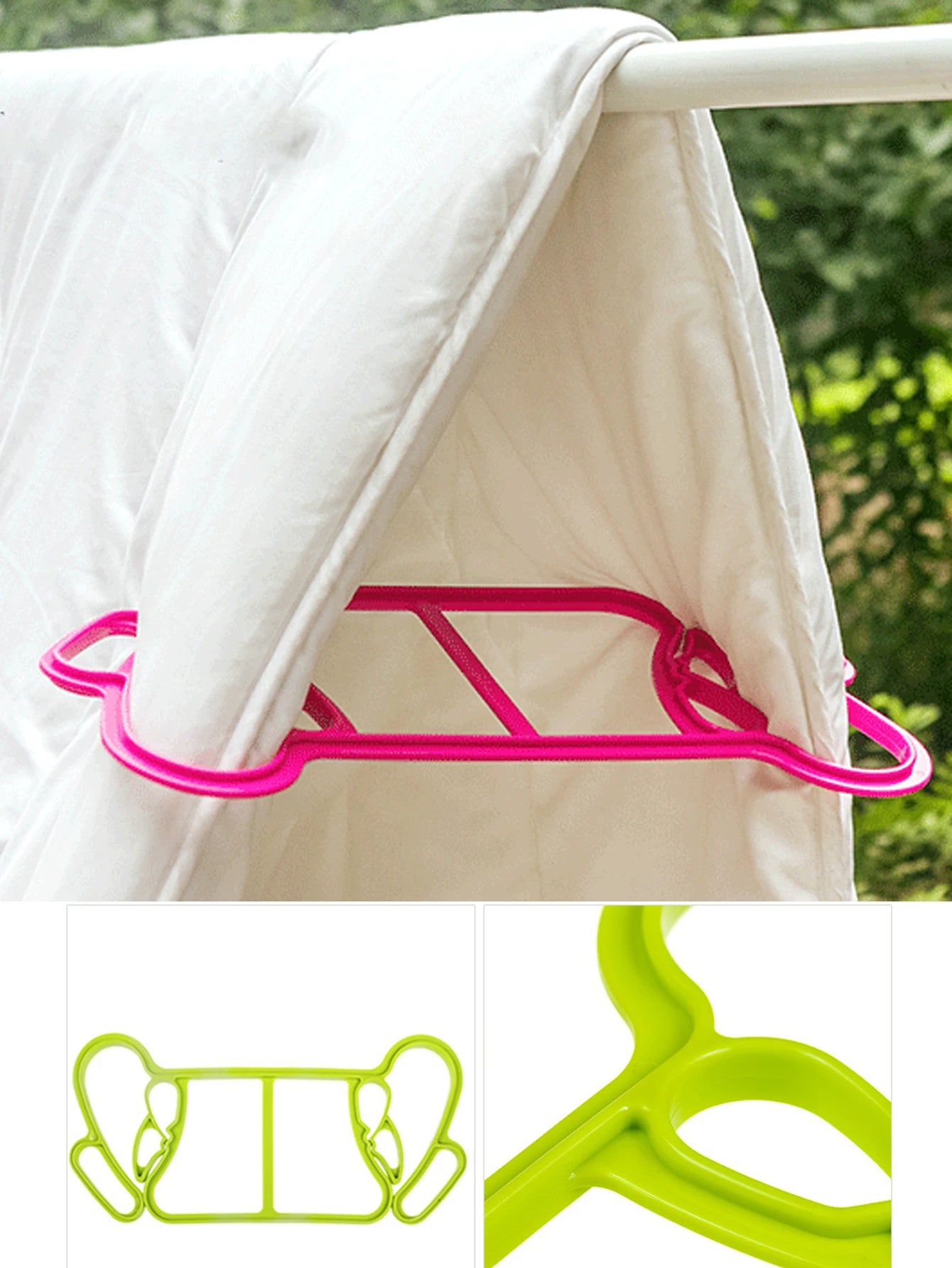 2Pcs Plastic Clothes Drying Clips for Quilts Blankets Bed Sheets Towels Curtains Outdoor Balcony Household Blanket Drying Bracke Peaceful Pleasures Health and Wellness