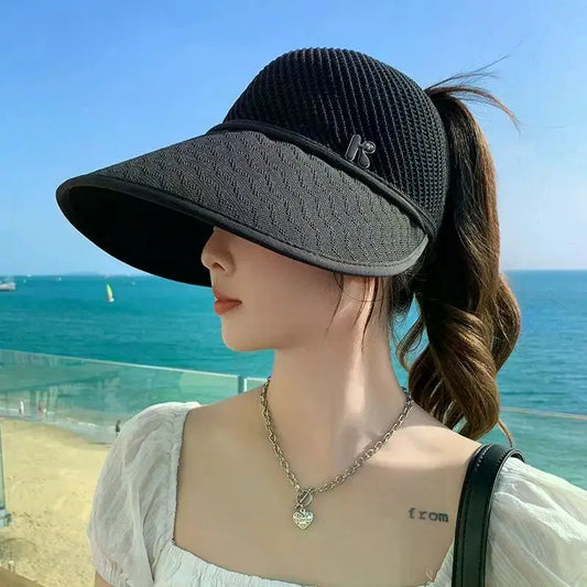 Wide Brim Straw Sun Hat – Foldable, UV-Blocking Beach Hat Wide Brim Sun Hat Oasis Select