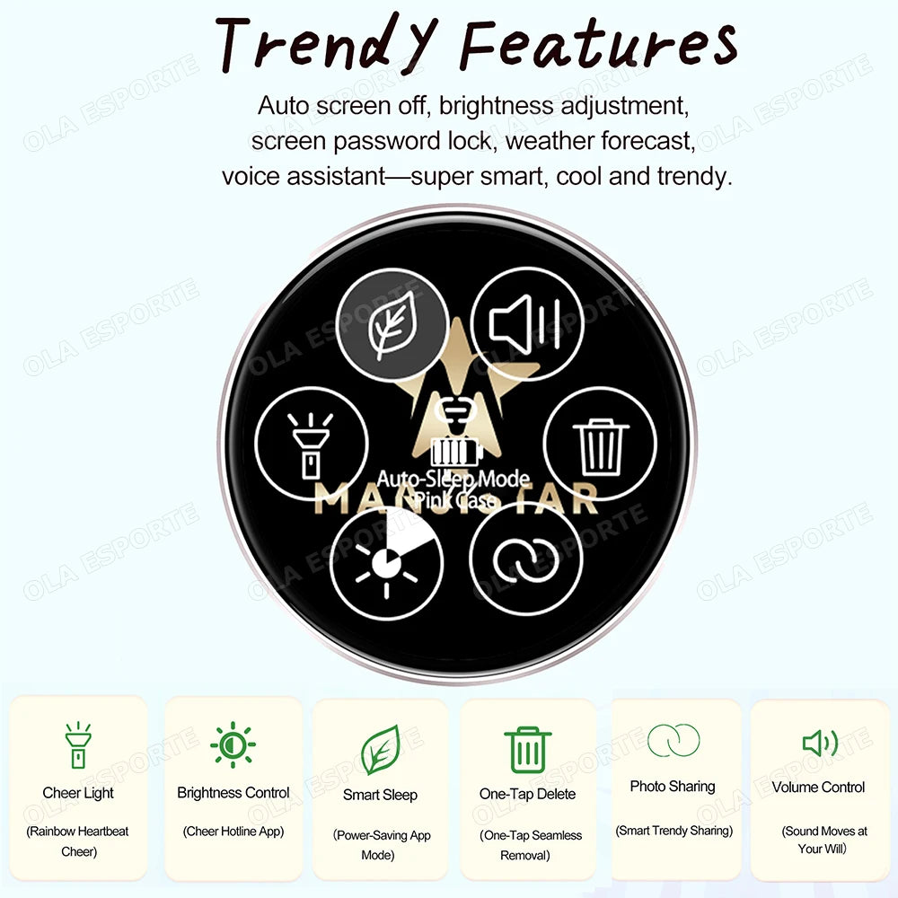 M3 Anime Smart Electronic Badge – 1.95" Touch Screen Bluetooth