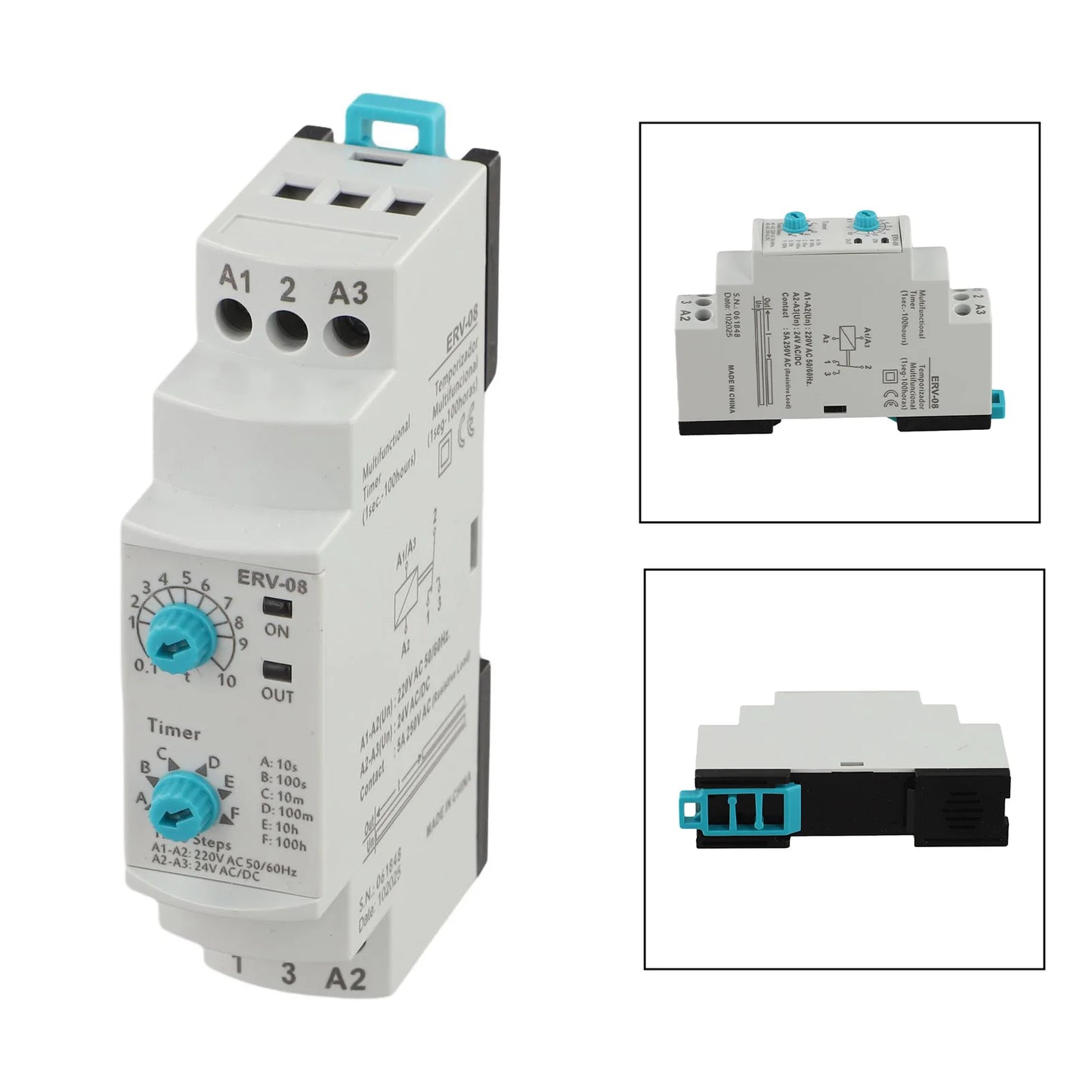 Dsp ERV-08 Digital Adjustable Timer Relay Compatible Industrial