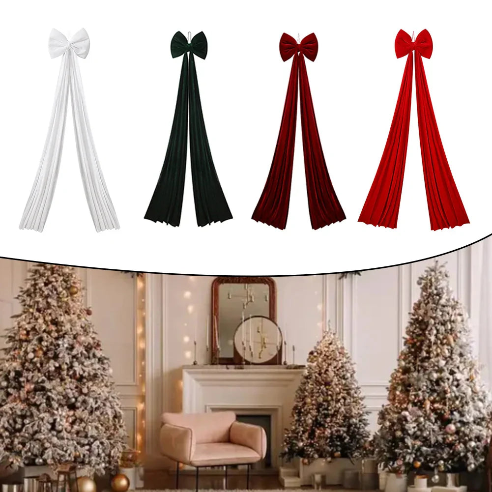 Large Velvet Christmas Bow for Tree, Garland & Table Decor