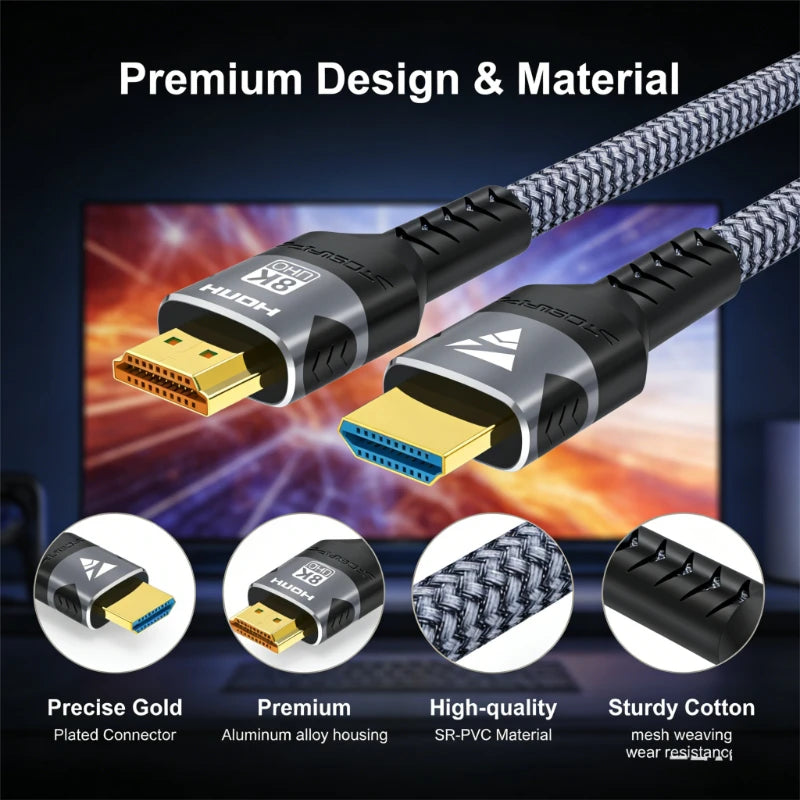 8K HDMI 2.1 Cable 48Gbps Ultra High Speed 4K@120Hz 8K@60Hz 48Gbps Adapter For RTX 3080 eARC HDR Video Cable PC Laptop TV Box ﻿ Peaceful Pleasures Health and Wellness