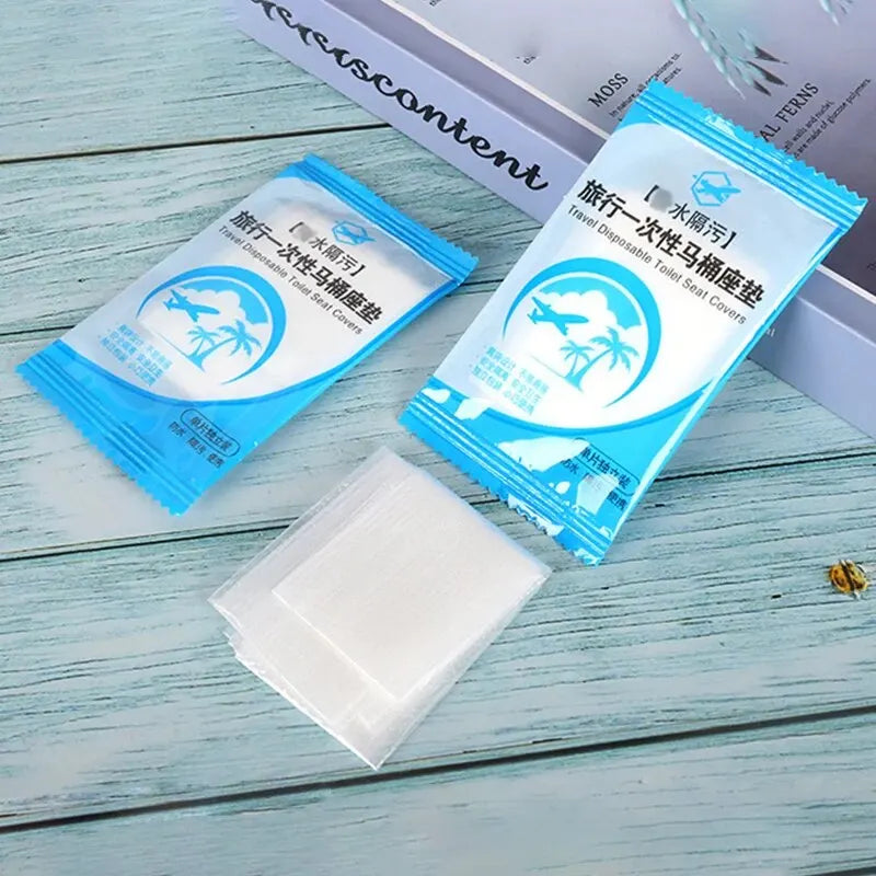 50Pcs Disposable Plastic Toilet Seat Covers Waterproof Non-Slip Individually Wrapped for Travel Toilet Seat Protectors Peaceful Pleasures Health and Wellness