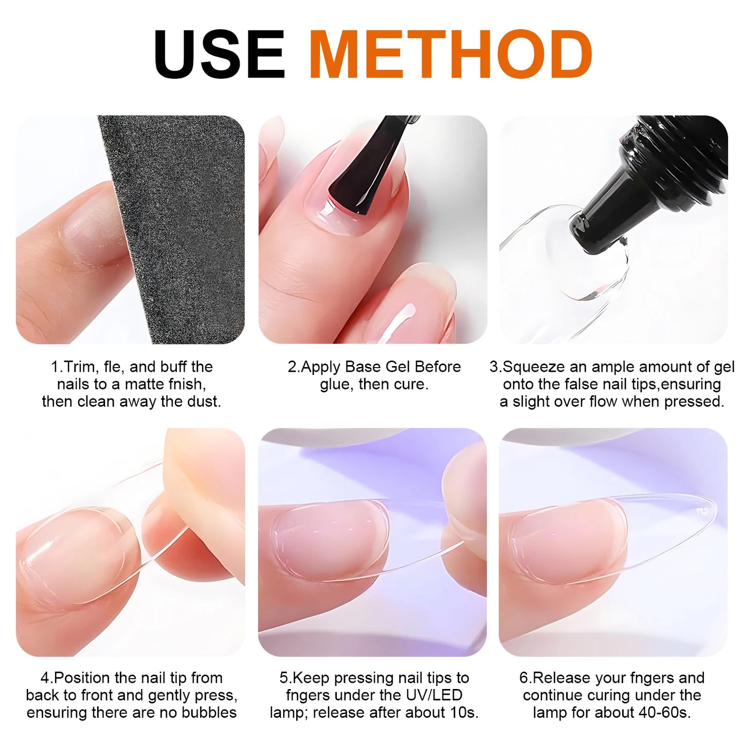 Solid Nail Glue Nail Tips Gel for Press On Nails,Acrylic Nail Gel for Manicure Extension,False Nails Adhesive Glue Long Lasting Peaceful Pleasures Health and Wellness