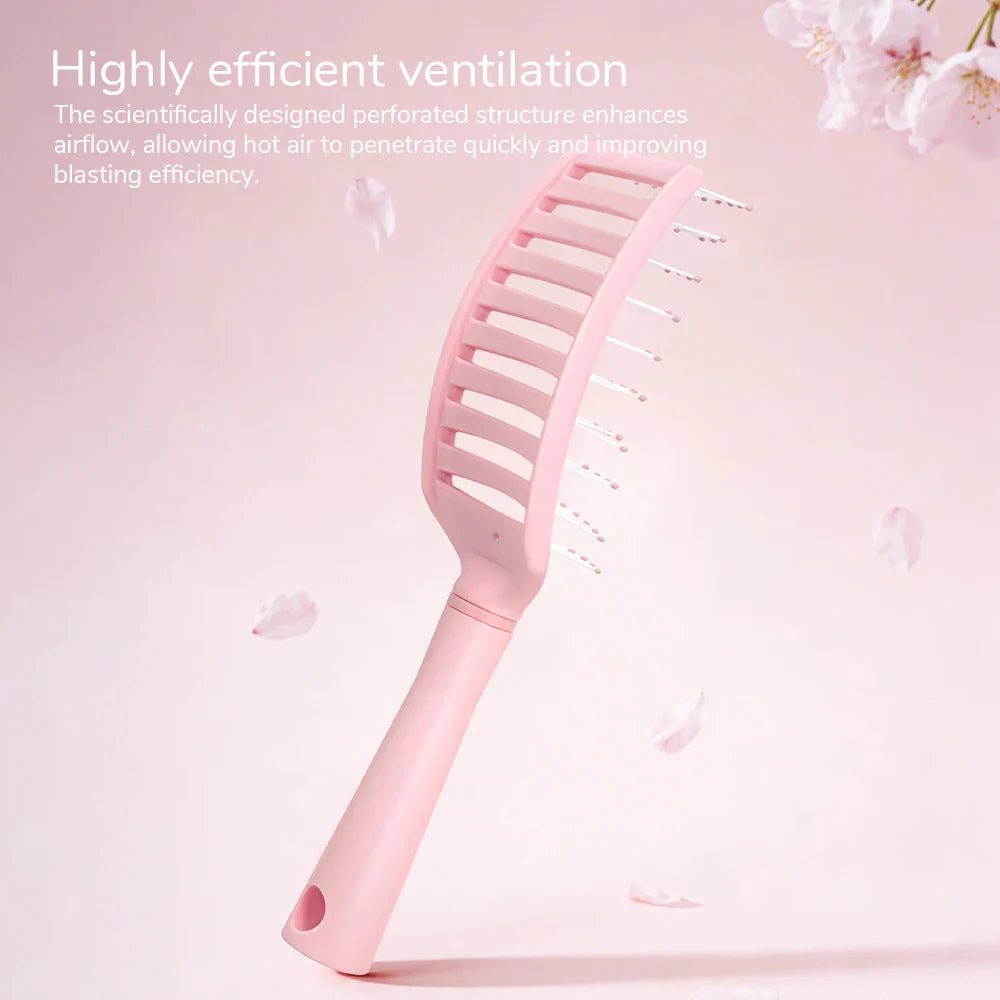 Cherry Blossom Pink Vent Hair Brush – Round-Tip Bristles