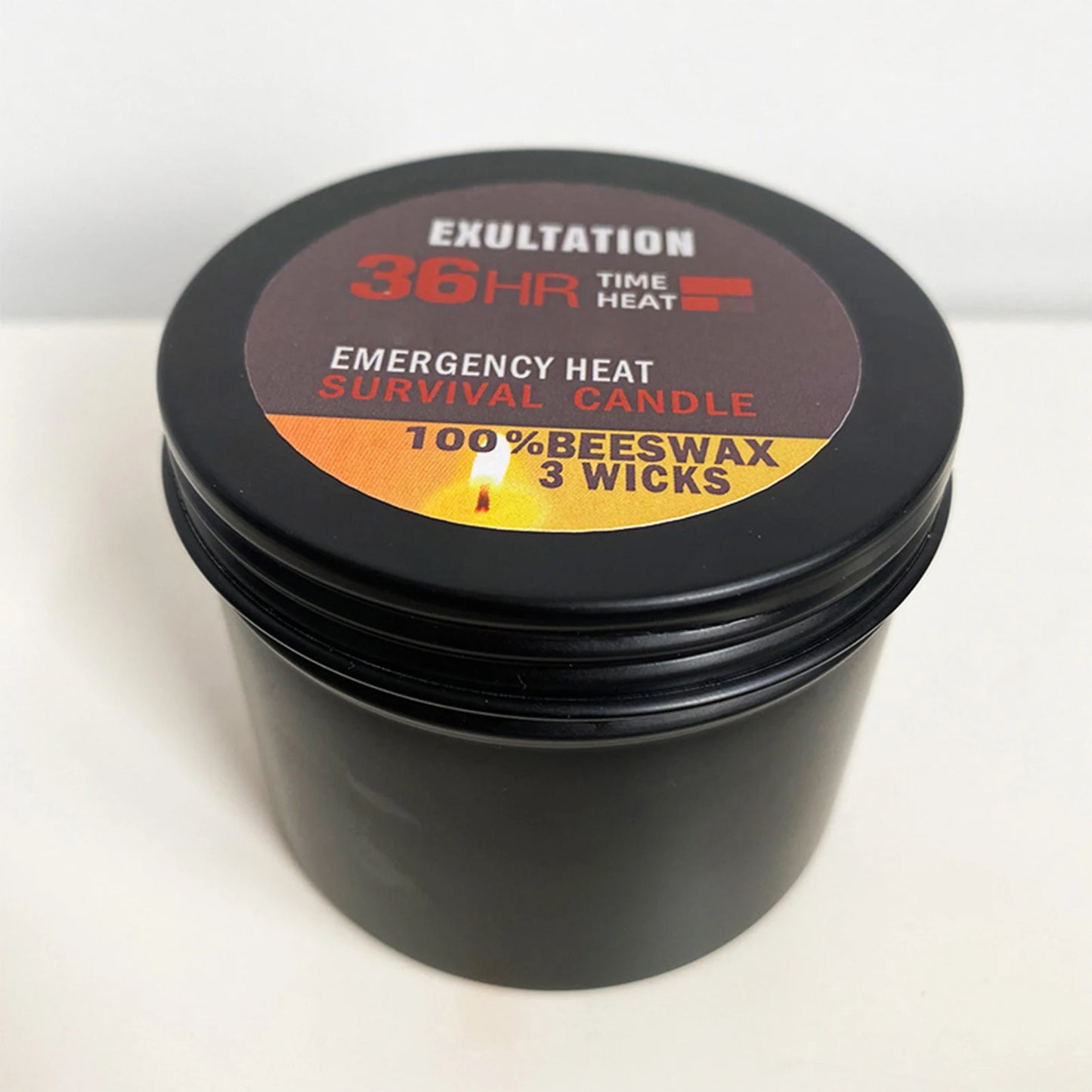 36 Hour Survival Candle 3- Environmentally Friendly Odorless Candle with Lid Home Spares for Emergency Peaceful Pleasures Health and Wellness