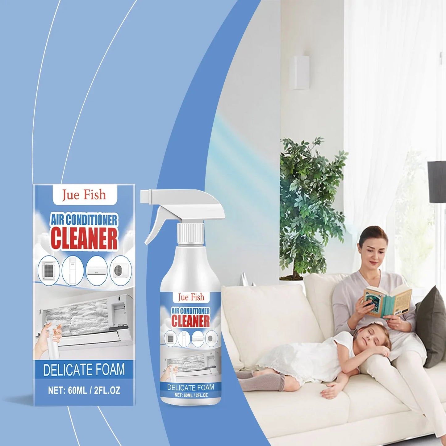 Jue-Fish 60ml AC Foam Cleaner Spray – Coil & Condenser Cleaner