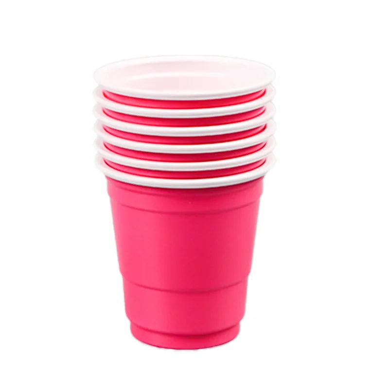 50 Pack 2OZ Mini Party Cups Plastic Shot Glasses Red Disposable Cups for Birthday Wedding Holiday Celebrating Graduation Party Peaceful Pleasures Health and Wellness Rose Pink