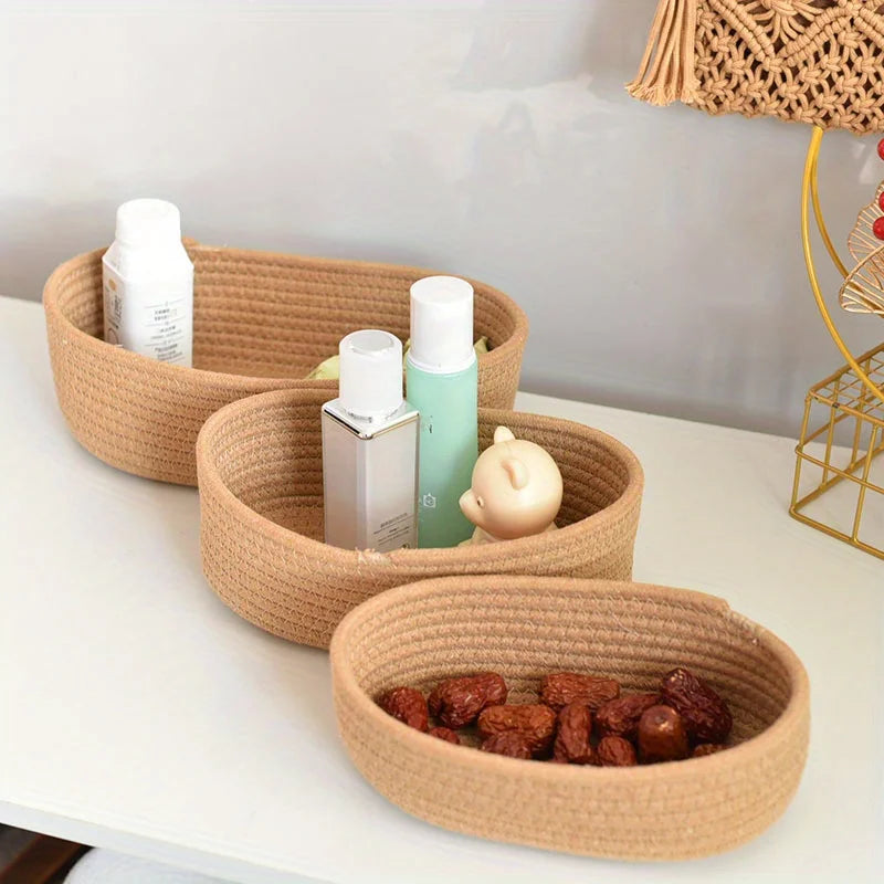 Nordic Hand-Woven Cotton Rope Storage Basket | Toy & Laundry