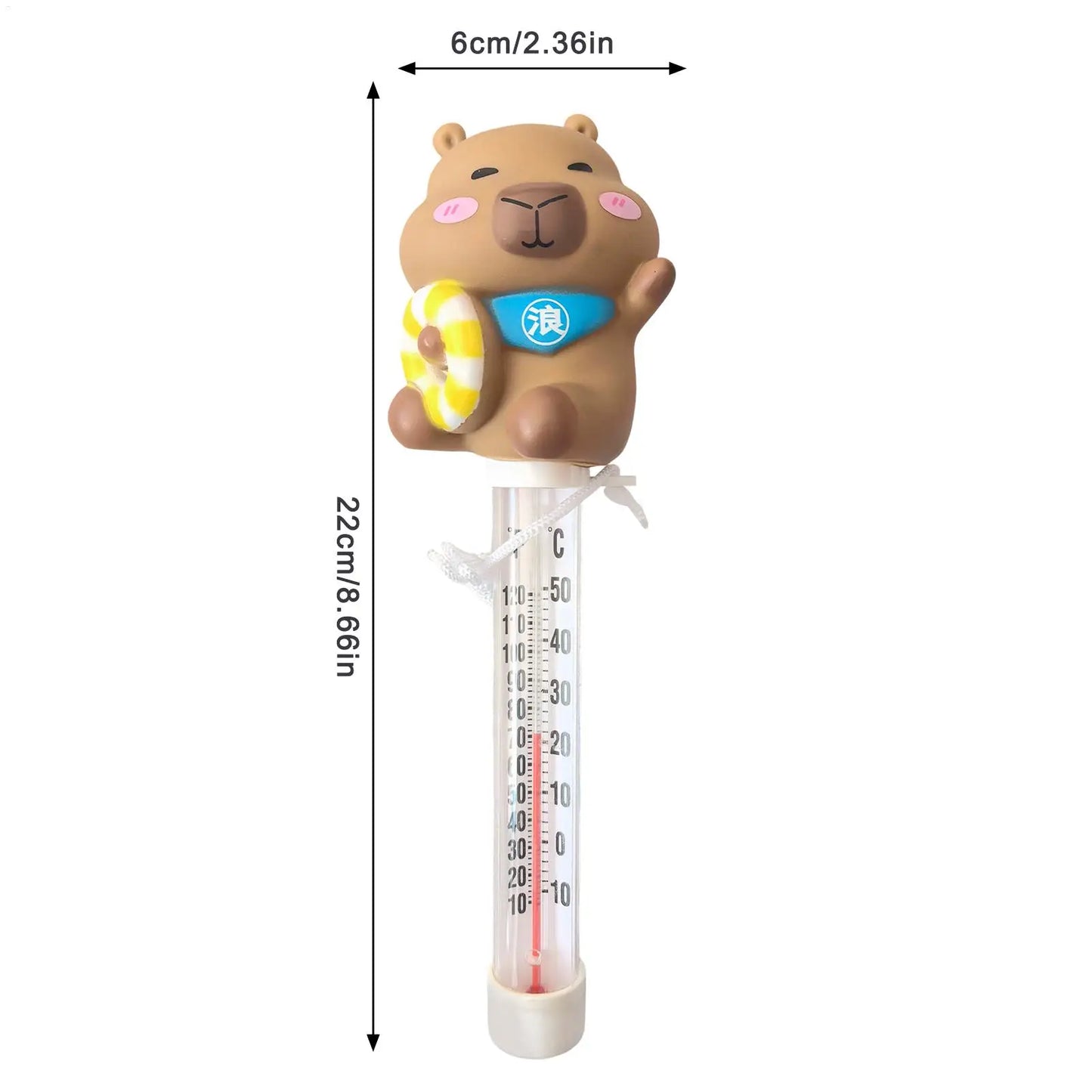 Water Gauge Easy Read Waterproof Floating Capybara Funny Swimming Pool Test Water Gauge for Indoor Outdoor Home Pool Spa Hot Tub Peaceful Pleasures Health and Wellness